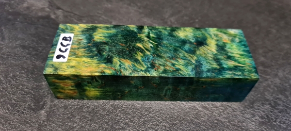 Stabilized curly birch green-yellow limited edition (9GGB)